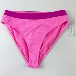 Salt + Cove Bikini Bottom Juniors Size Medium Pink Crinkle Swim Ribbed NWT